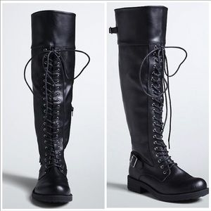 Torrid lace up wide calf boots size 9